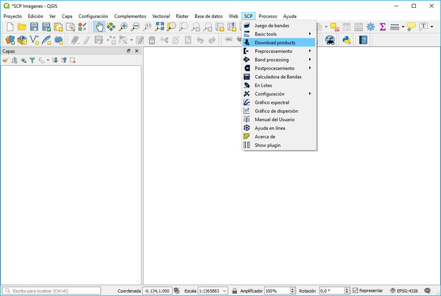 SCP Plugin para descarga de imágenes satélite