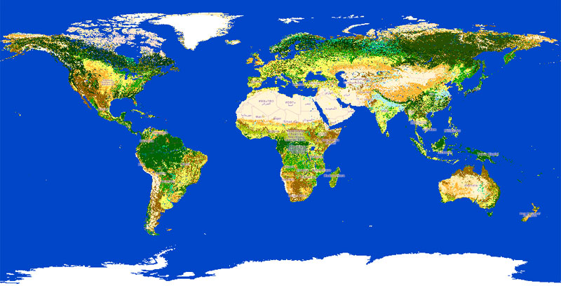 Mapa de usos del suelo mundial de la ESA