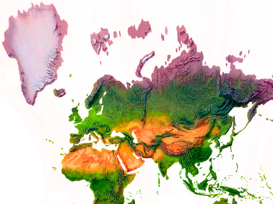 Mapas de relieve altitudinal DEM de Europa