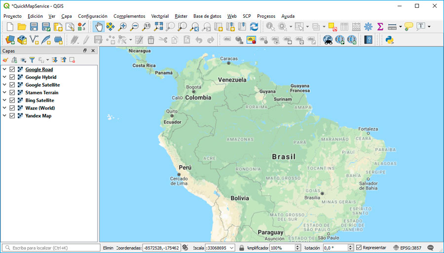 QuickMapServices para visualizar mapas base