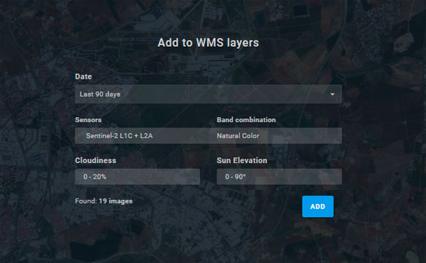 Visualización de imágenes satélite por WMS con Land Viewer