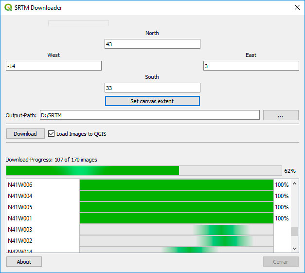 Descargar archivos DEM SRTM con plugin para QGIS