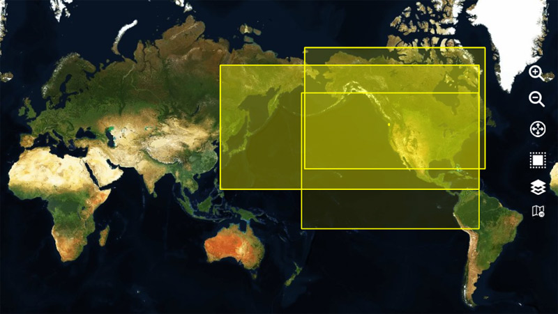 Zonas territoriales de descarga de cartografía satélital