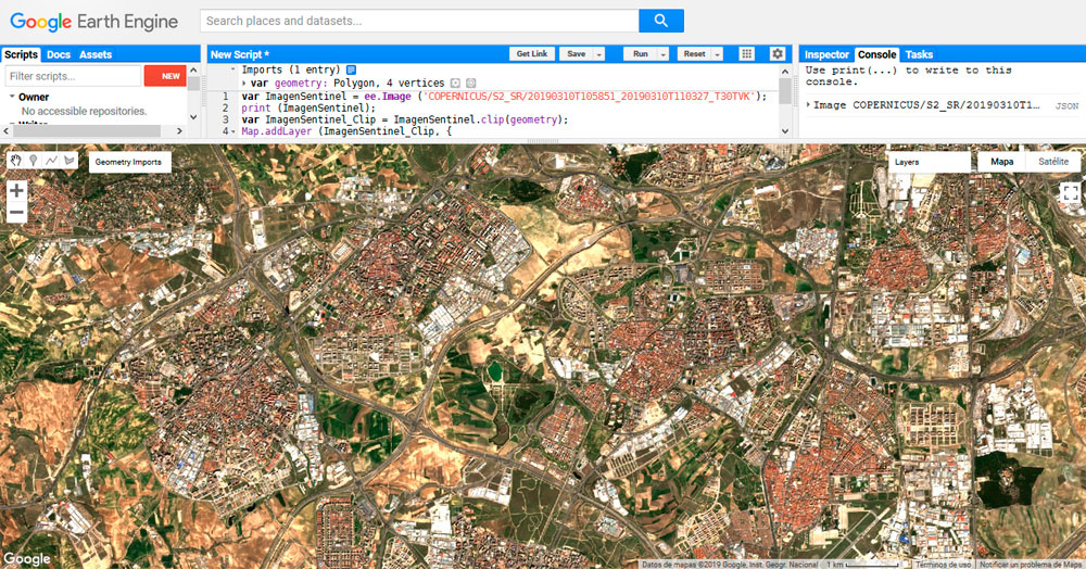 Imágenes Sentinel 2 nivel 2A en Google Earth Engine