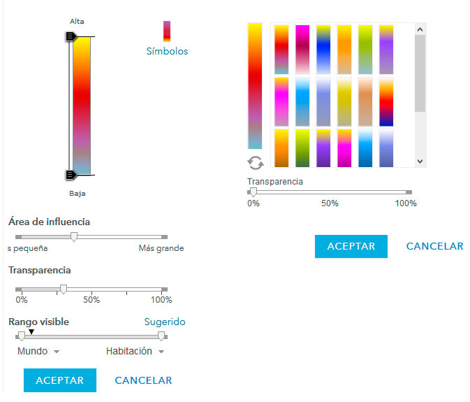 Simbología en mapas de calor