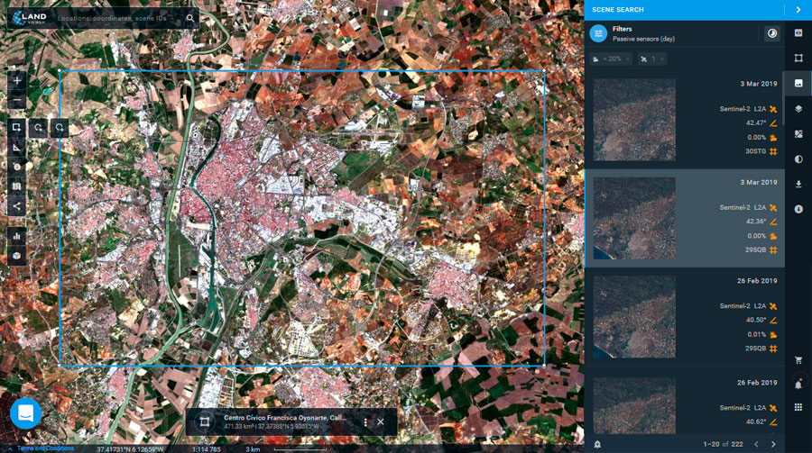 Visualización de imágenes satélite por WMS