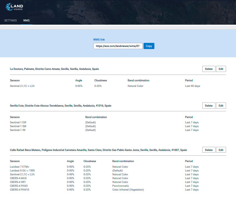 Configuración de servicios WMS