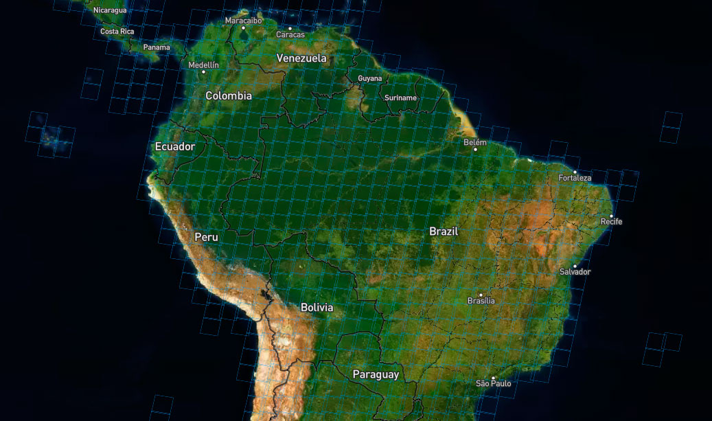 Malla path y row de Landsat