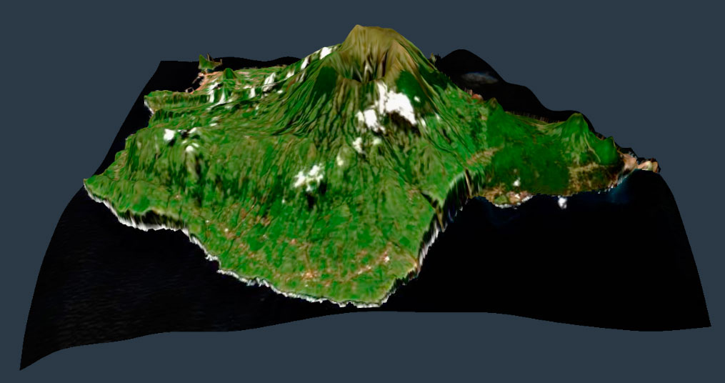 Visualización de imágenes satélite en 3D en Land Viewer