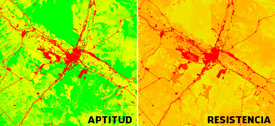 Mapa de aptitud y fricción territorial