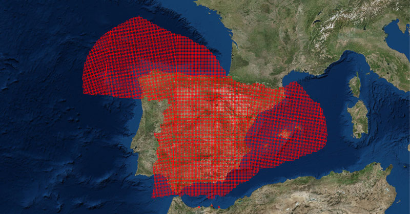 Cuadrículas marinas y terrestres UTM 1x1 y 10x10