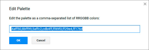 Codigo RGB para paleta de colores en GEE