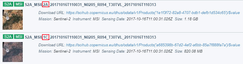 Descarga de imágenes Sentinel corregidas atmosféricamente