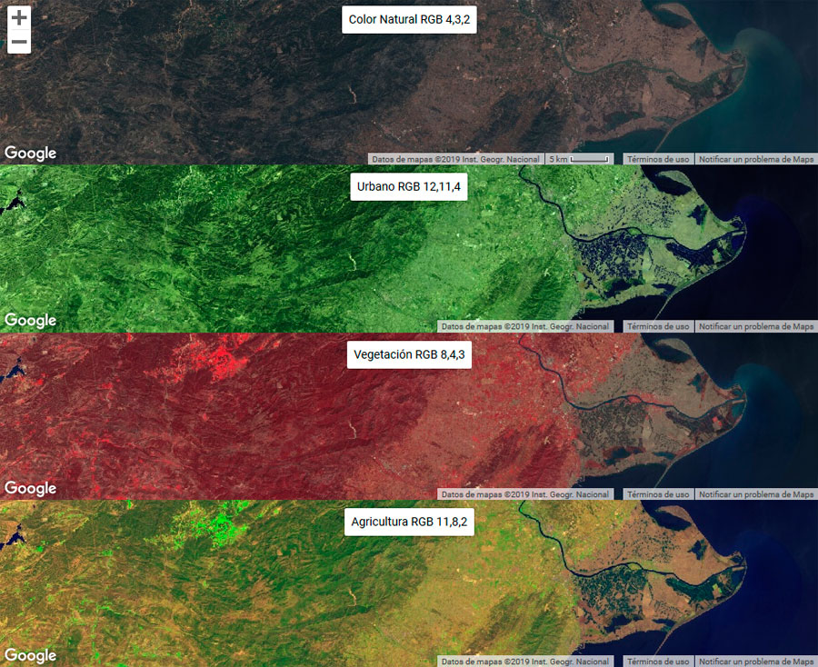 Múltiples vistas horizontales en Google Earth Engine