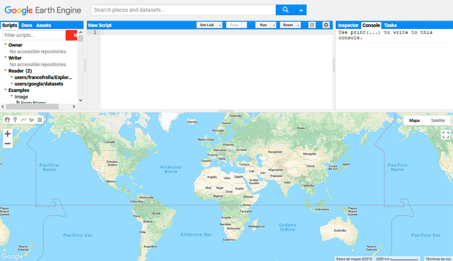 Visor de Google Earth Engine