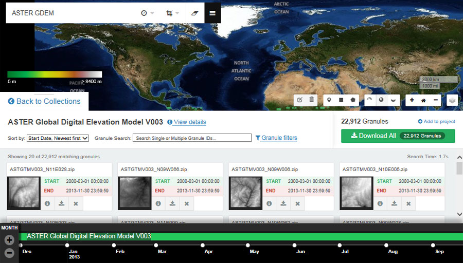 Descargar ASTER Global DEM disponible en su última versión