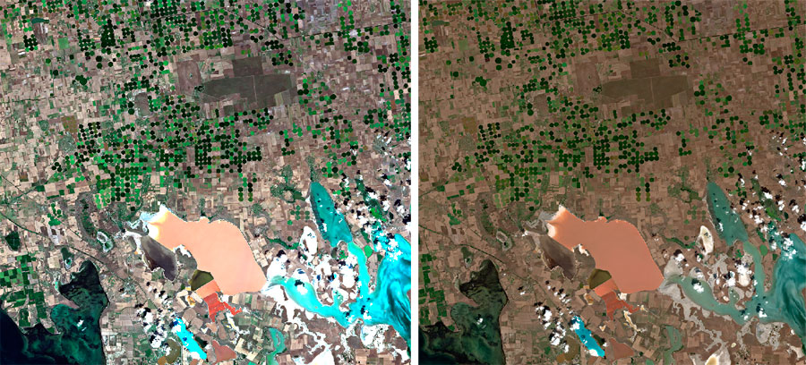 Comparativa de imágenes satelite