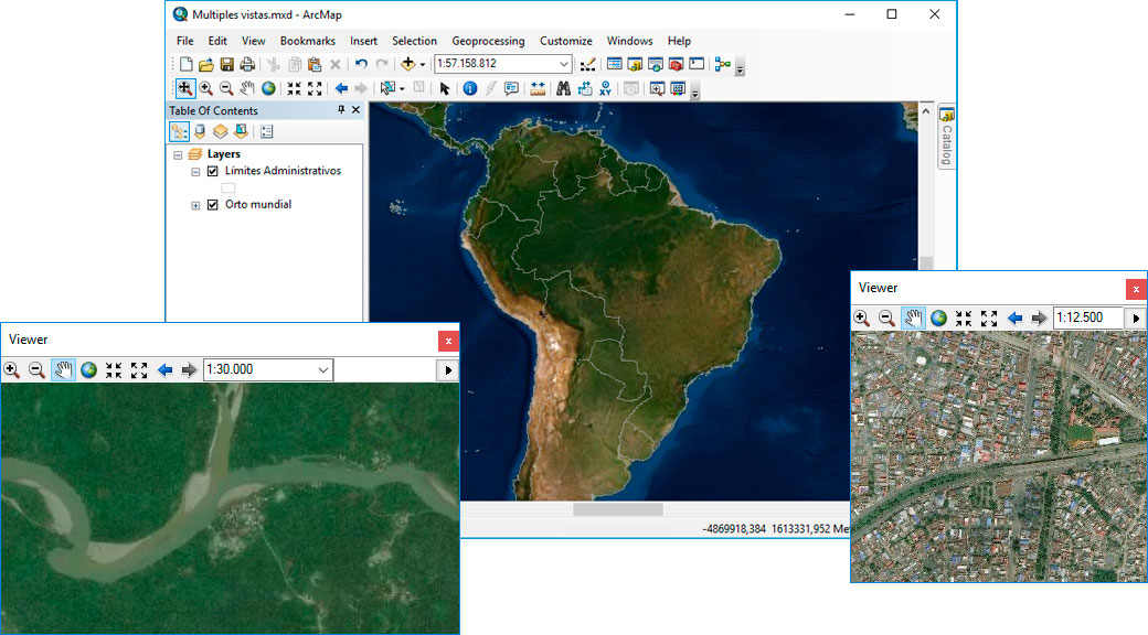 Multiples vistas en mapas para ArcGIS