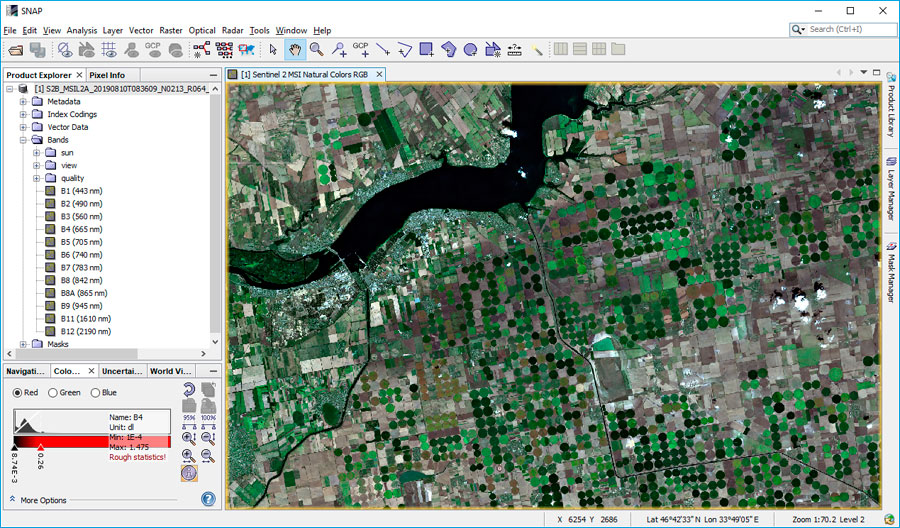 Análisis de imágenes satelite con software SNAP