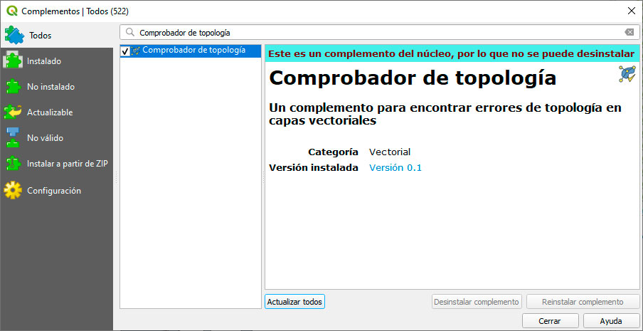 Análisis de topología en QGIS