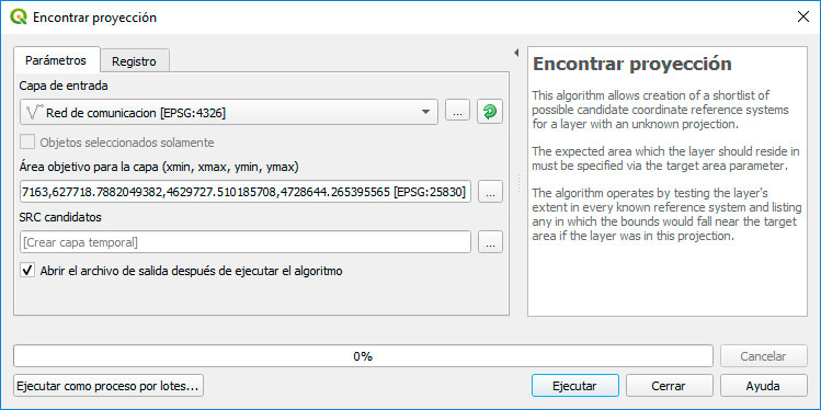 Reconocer proyecciones desconocidas en QGIS