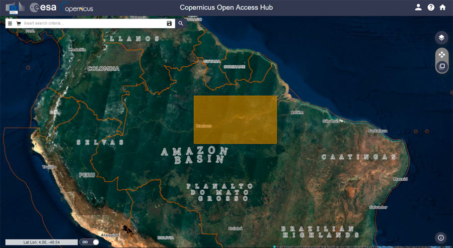 Descarga de datos radar con Sentinel 1 en Copernicus