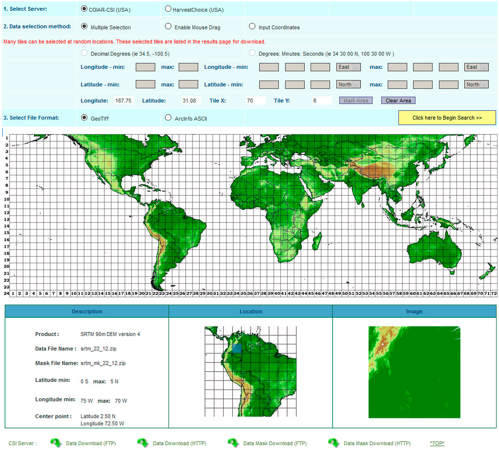 SRTM v4 para descargar