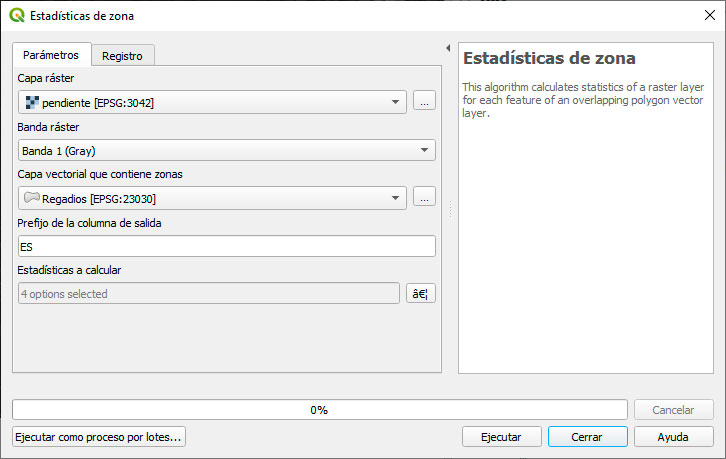 Cálculo de estadísticas zonales en QGIS