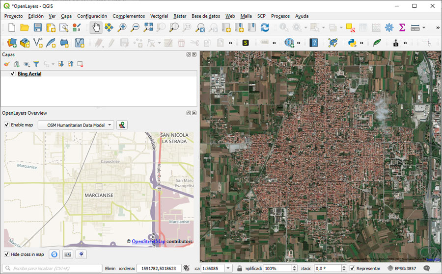 OpenLayers: el plugin para mapas base de Google en QGIS