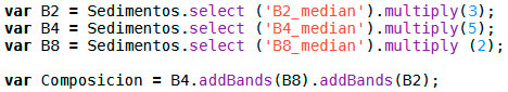 Multiplicación de bandas RGB satélitales en Google Earth Engine