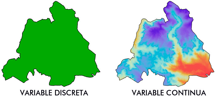 Álgebra de mapas: variable contínua y variable discreta