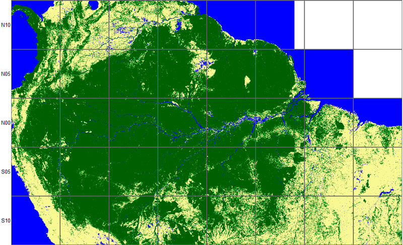 Mapa forestal con datos radar