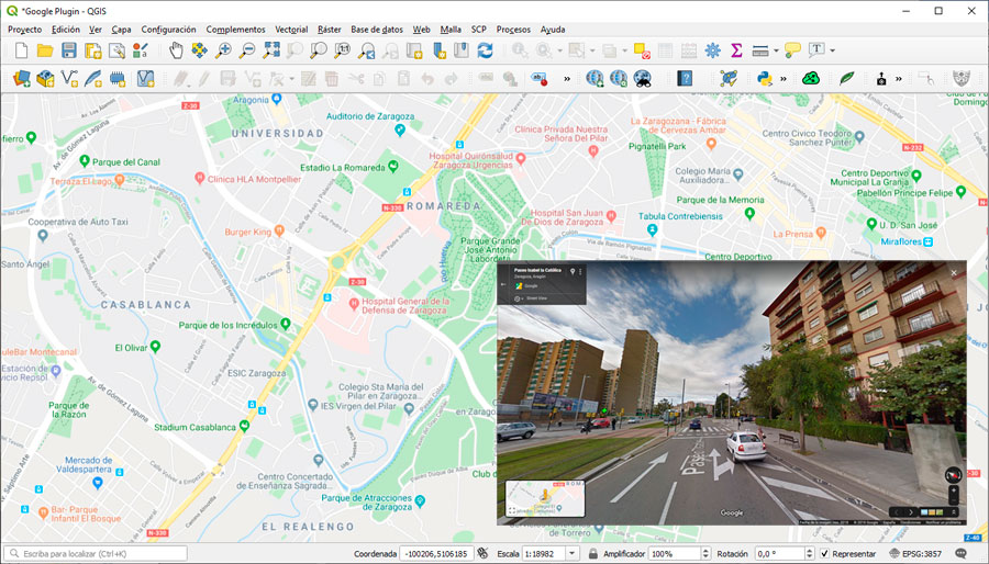 Integrar mapas de StreetView en QGIS