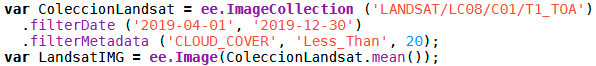 Colección Landsat de Google Earth Engine