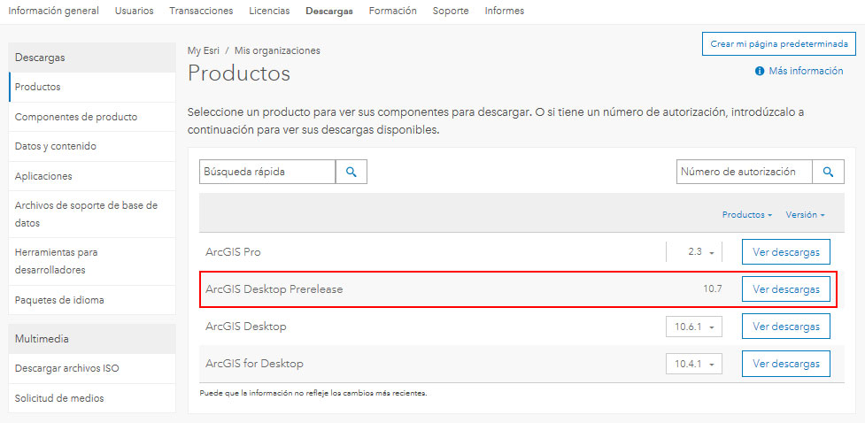 Descargar ArcGIS 10.7