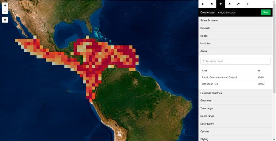 Mapas de riqueza de especies marinas