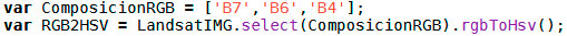 RGB to HSV en Google Earth Engine