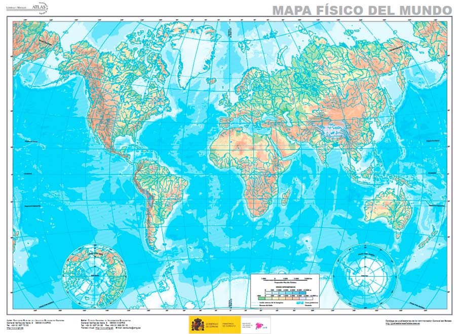 Mapa mundi fisico mudo