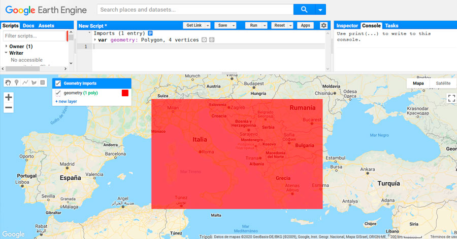 Delimitación de polígonos en Google Earth Engine