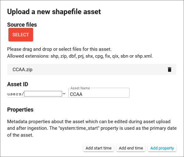 Importar archivos shapefile en Google Earth Engine