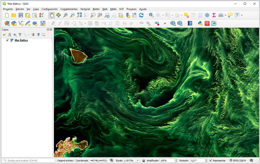 Bloom algae en QGIS