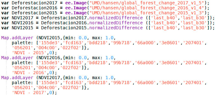 Mapa forestal Google Earth Engine