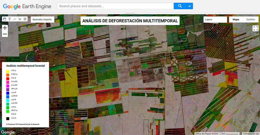 Análisis de deforestación en Google Earth Engine con datos rádar