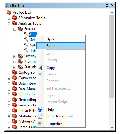 Análisis por lotes con el modo batch de ArcGIS 