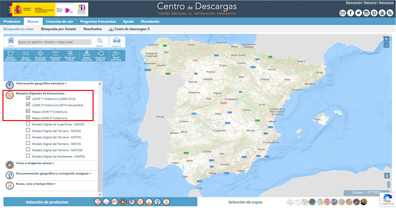 Descarga de datos LiDAR