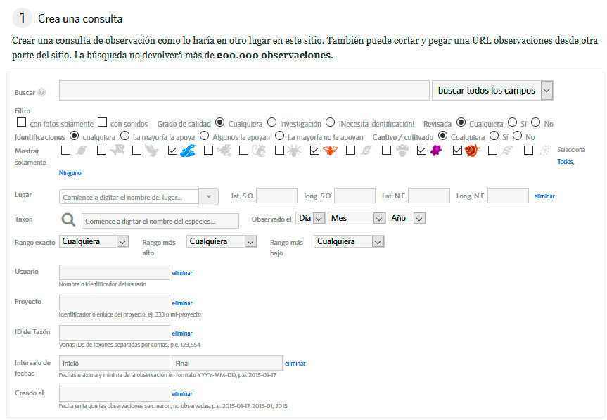 Descargar datos de distribución de fauna y flora