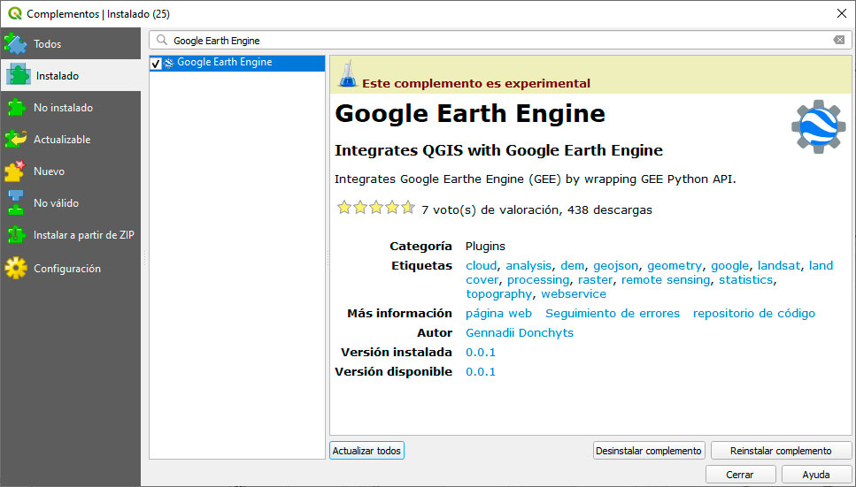 Plugin Google Earth en QGIS