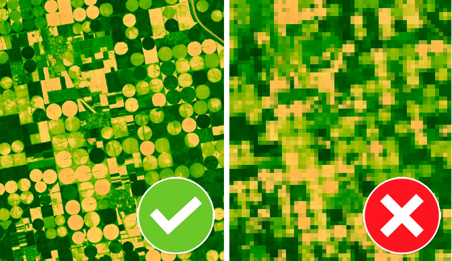 Tamaño de pixel en álgebra de mapas