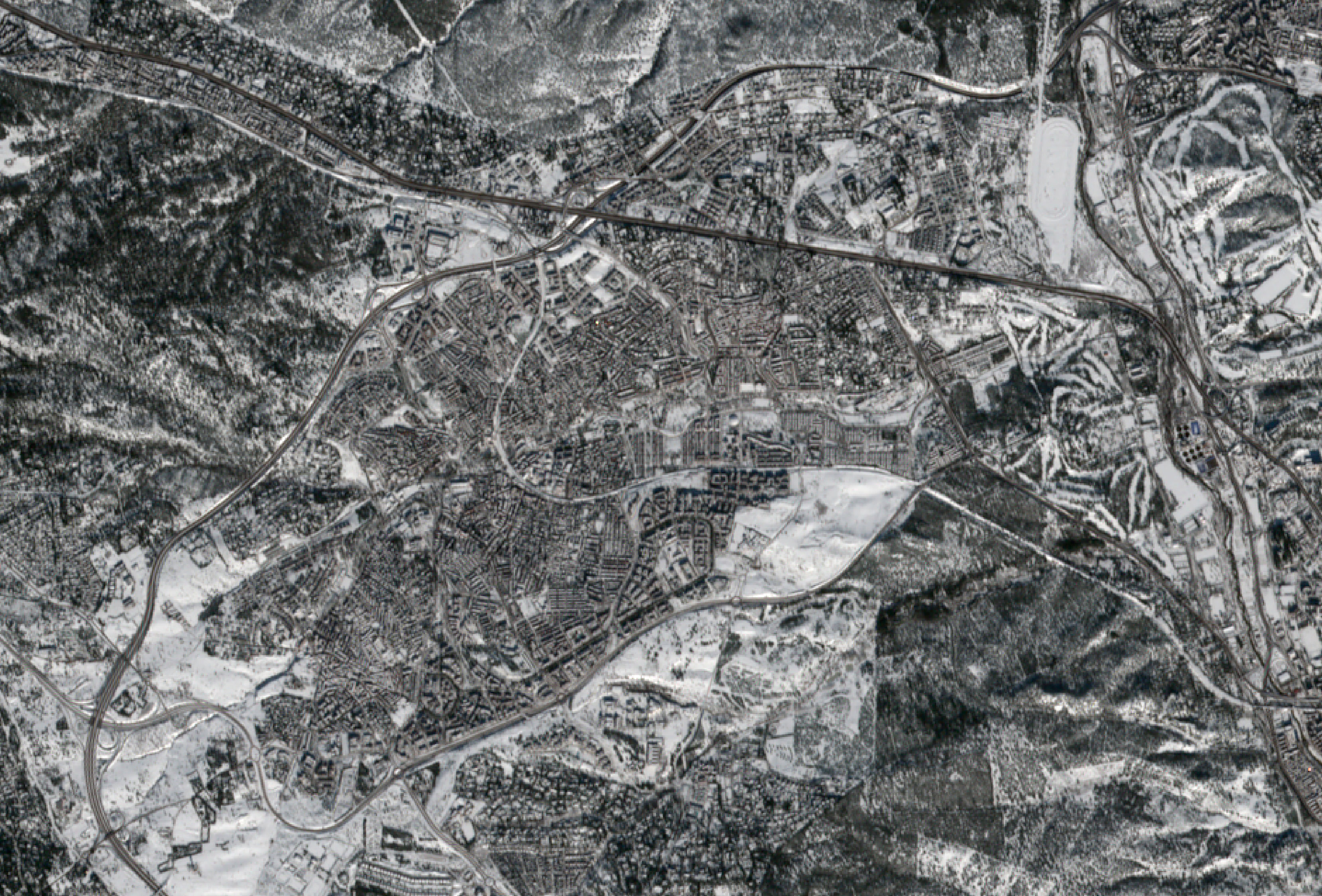 Imagenes satélite de Madrid nevado