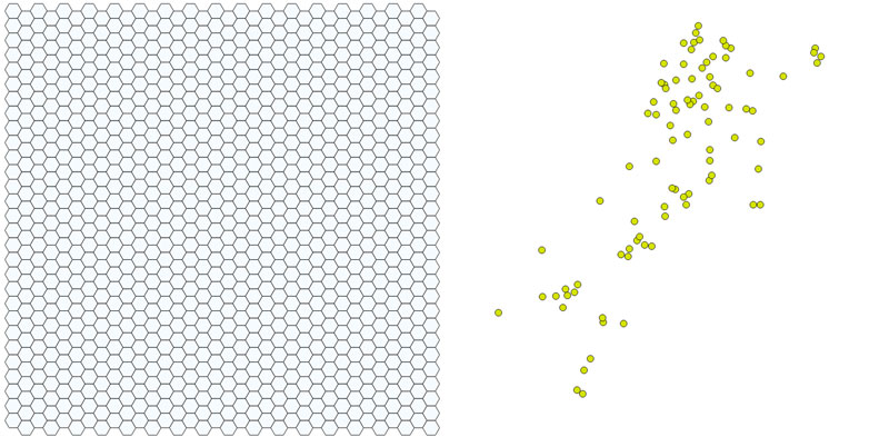 Coordenadas y mallas de distribución de riqueza de especies